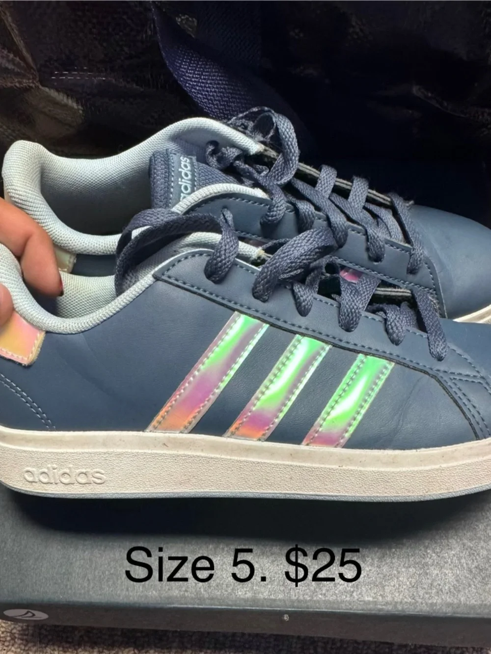 Blue adidas shoes
